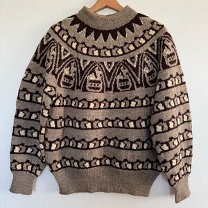 Vintage Paul Mage Sweater Womens Small Wool Hand Knit Nordic Fair Isle Denmark